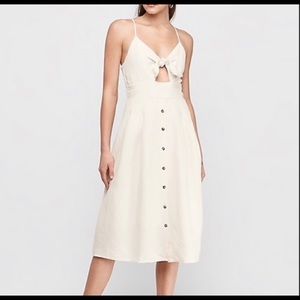 Express front tie midi dress